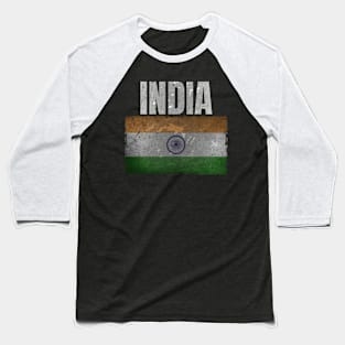 Distressed India Flag Graphic Gifts for Men Women Tiranga Indian Baseball T-Shirt